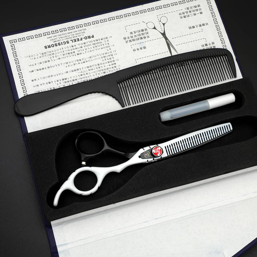 Hairdressing Scissors Style Genuine Thglacineh Black And Blue Dual Tone Straight Scissors