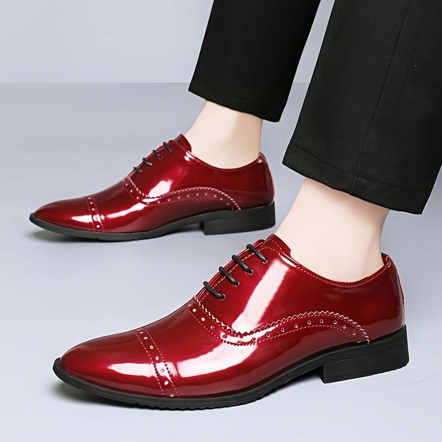 Mens Leather Shoes Color Red Sizeuk 8