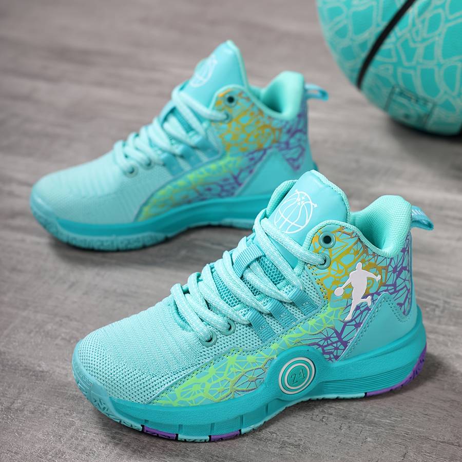 Basketball Shoes Color Black Blue Sizeuk 5 Big Kid