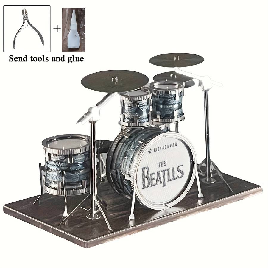 3D Puzzle Musical Instrument Model Color Drum Kit