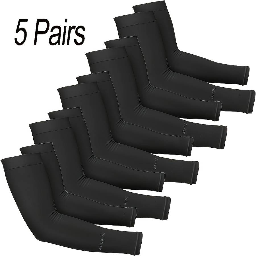 Sunscreen Sleeves Color 5 Pairs Of Black