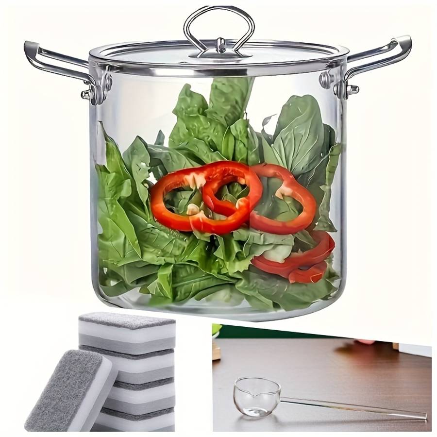5Pcs Luxury Glass Soup Pot With