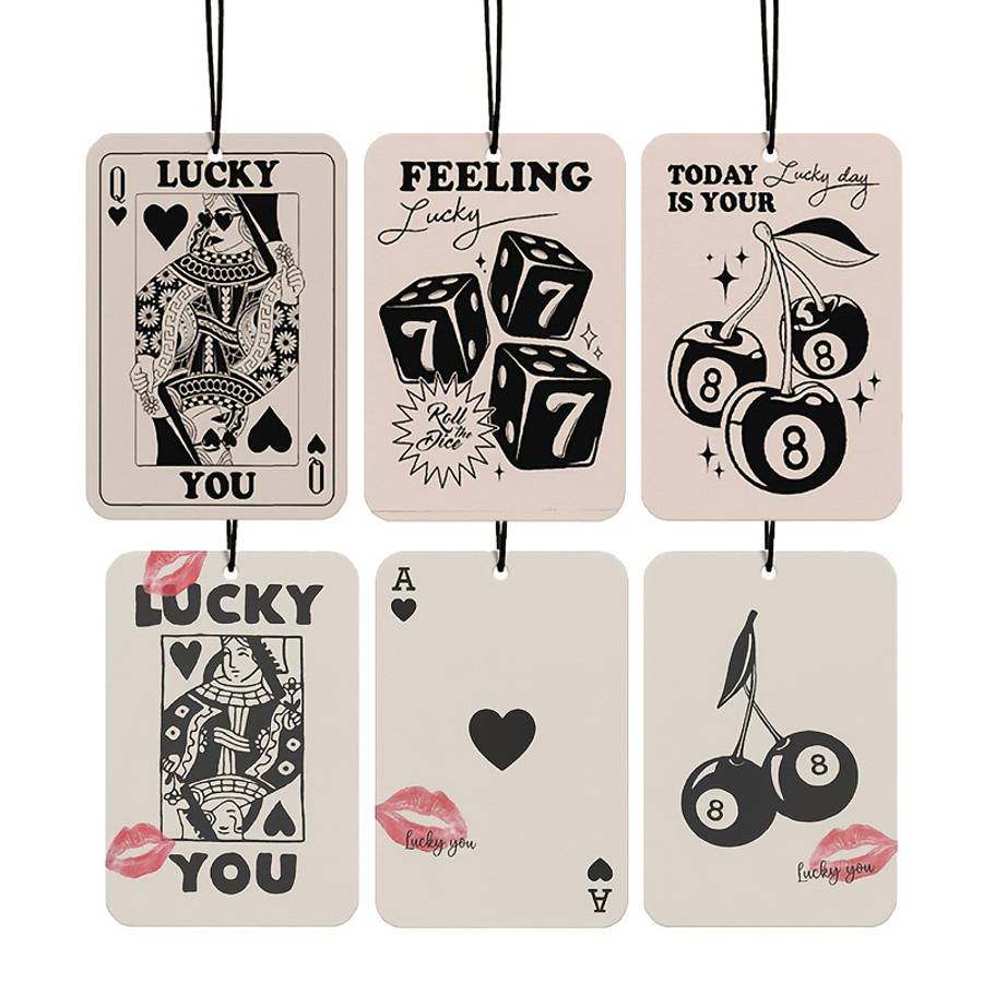 Car Interior Decor 1 Set Of 6 Piecesstyle Lucky Poker