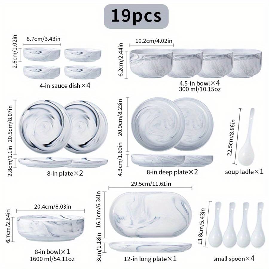 Bowl Color 19Piece Set
