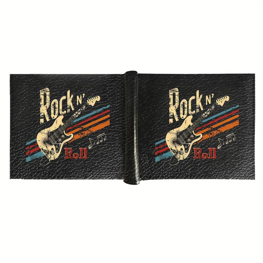 1pc Men's Faux Leather Bifold Wallet with Crocodile PatternRock N' Roll Retro Style Compact