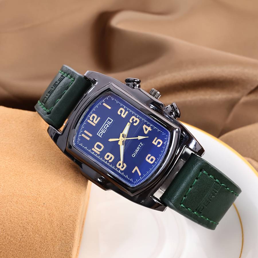 Elegant Men Square Classic Retro Style Digital Dial Minimalist Casual