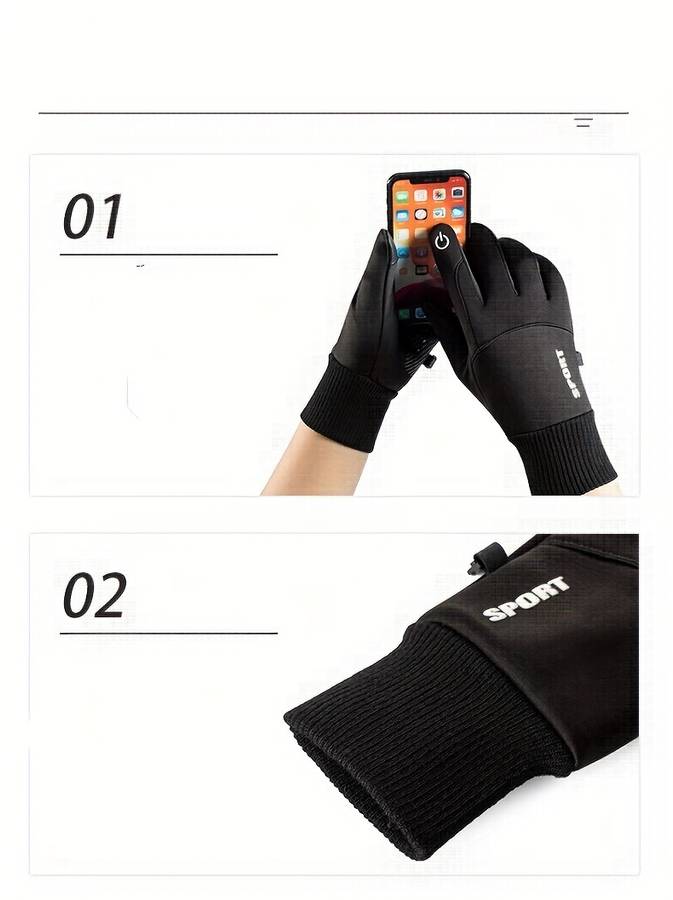 Winter Gloves Color Black Size One To Size