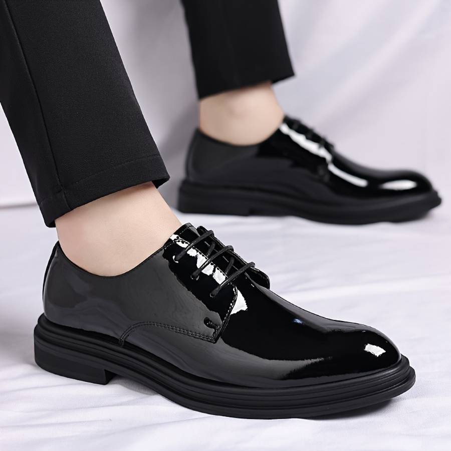 Mens Leather Shoes Color Black Sizeuk 5
