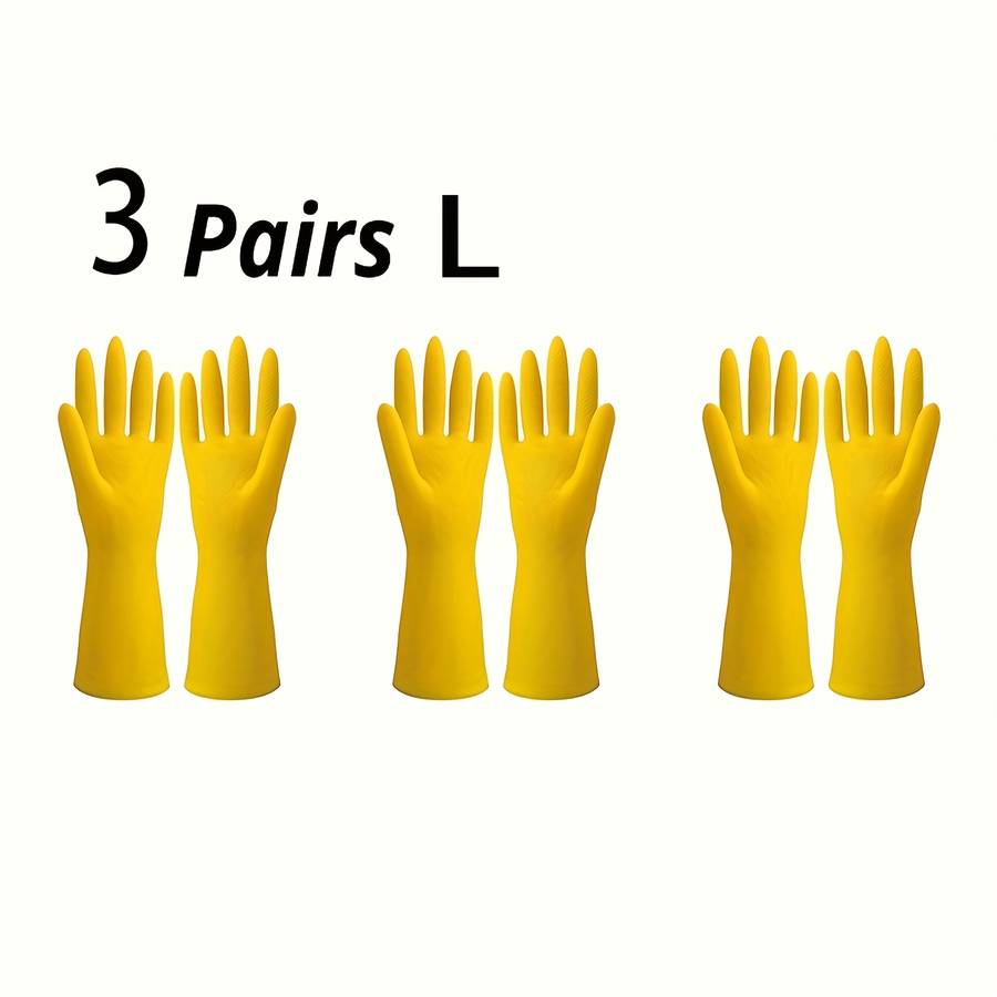 3 Pairs Of Thickened Rubber Dishwashing Gloves  S Household Cleaning Gloves