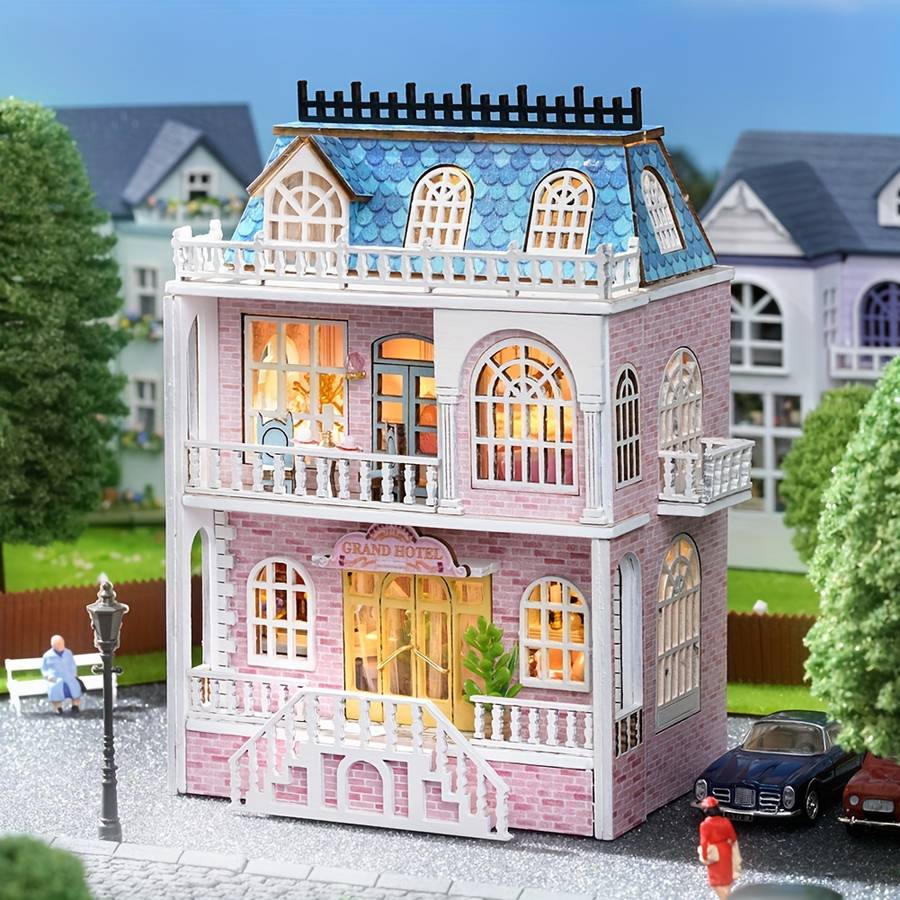 Building Toy Architectural Model Toy Set Style Pink