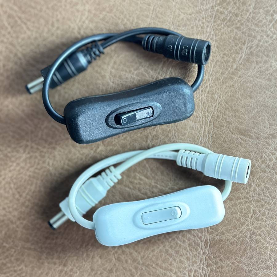 1pc 12V DC Power Switch Cable with Male Female DC Connectors 5.5x2.1mm Switch Extension Power