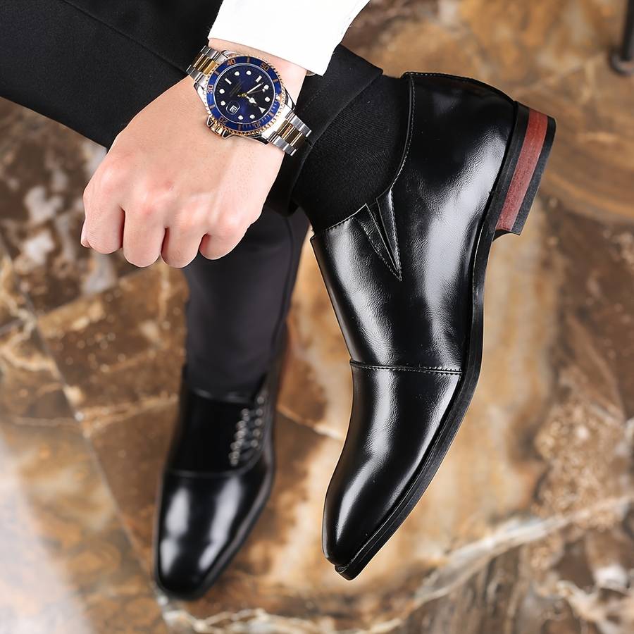 Mens Leather Shoes Color Black Sizeuk 10