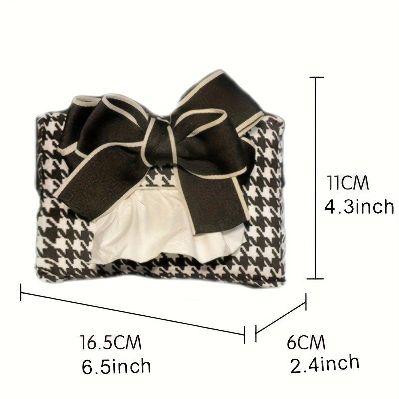 Car Tissue Box Model Off White Edge Bow