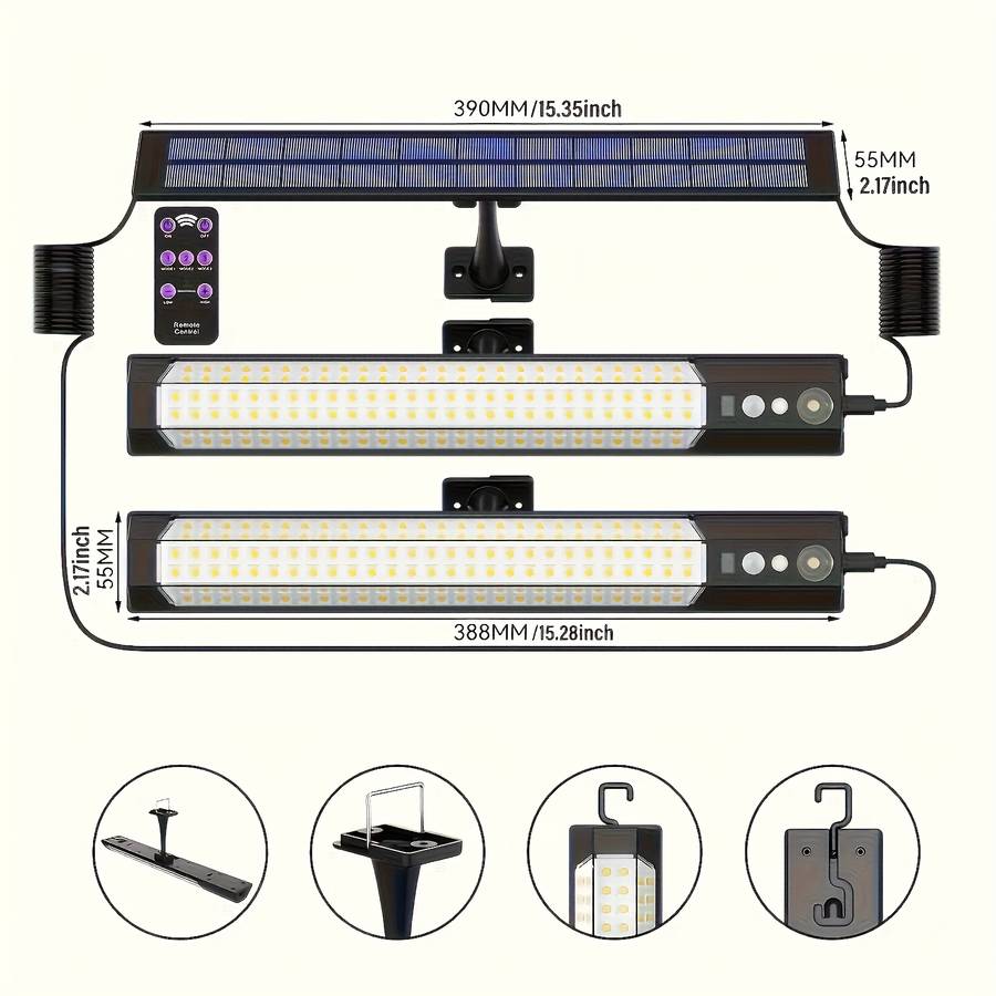 158LEDS 2XPE Outdoor Solar Light