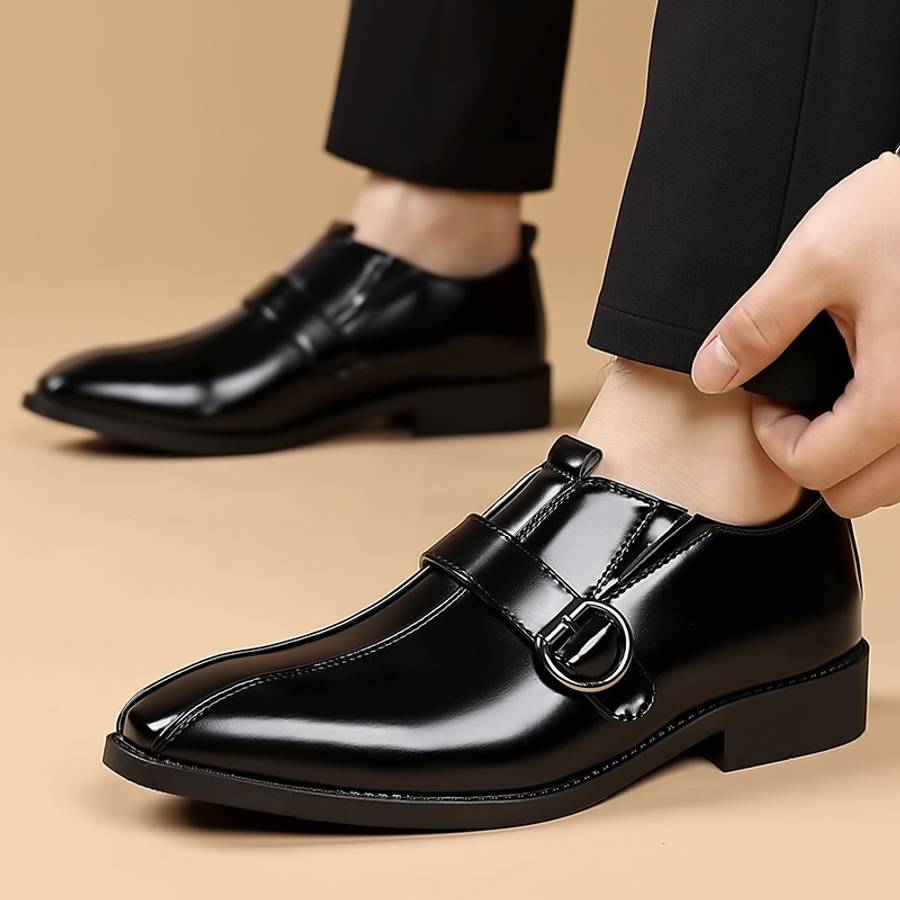 Mens Leather Shoes Color Black Sizeuk 5.5