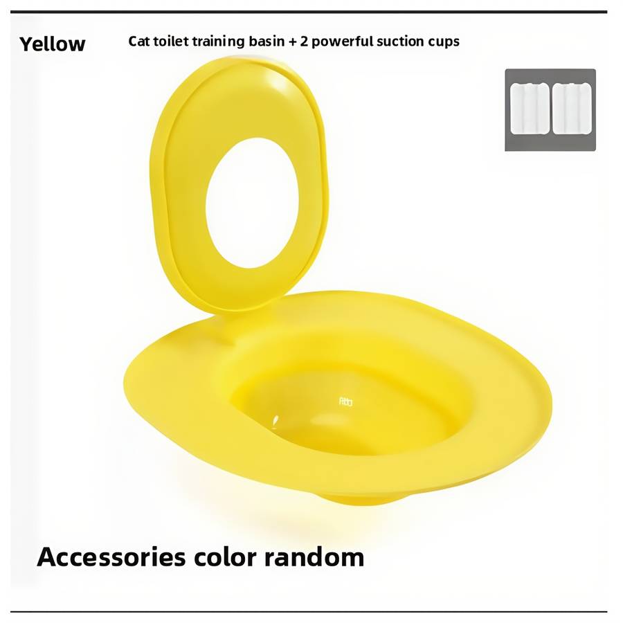 Pet Supplies Color Yellow    Cat Toilet Training Basin  Add  2 Strong Suction Cups Size Set