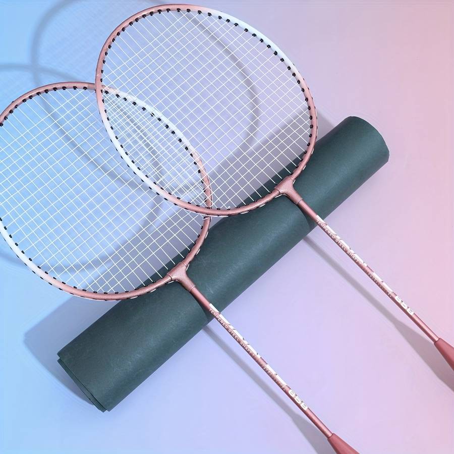 Badminton Racket Color Pink Color Compositionthree Feather Balls  1 Carrying Bag  2 Grips