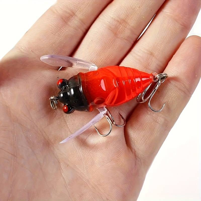 1pc 3D Eyes Cicada Fishing Lure Durable ABS Hard Bait for Freshwater Saltwater Angling