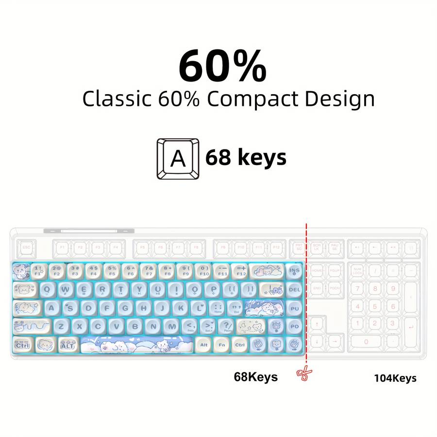 keyboard color Ice Blue Quiet Red Switch