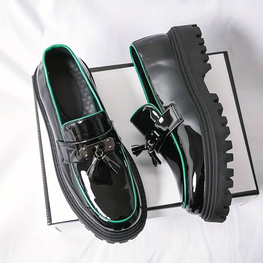 Mens Leather Shoes Color Blackred Sizeuk 8