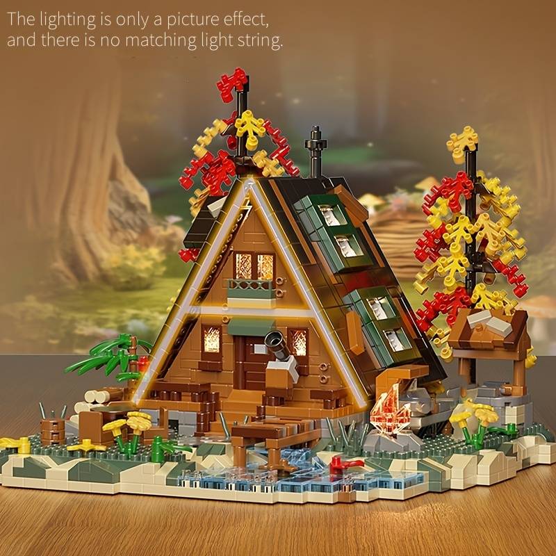 Building Toy Architectural Model Toy Set Style Autumn Forest Tree House  No String Lights
