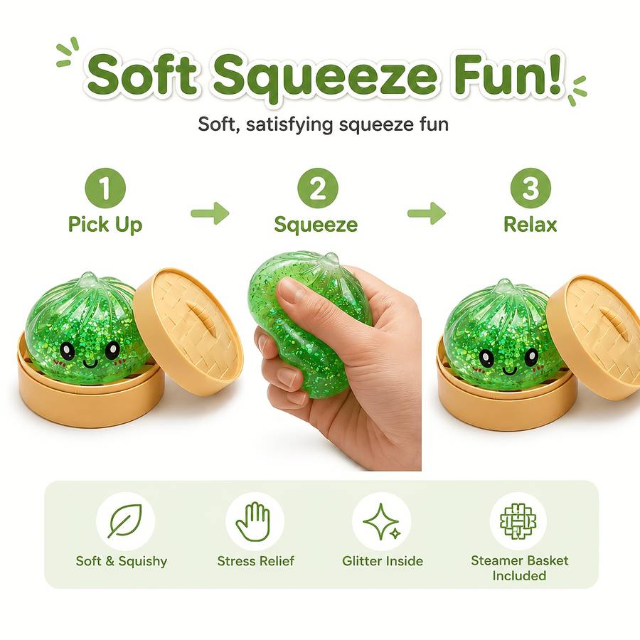 Squeezable Toys Color Random Color Quantity 3 Piece Set 1 Bread 1 Lid 1 Base