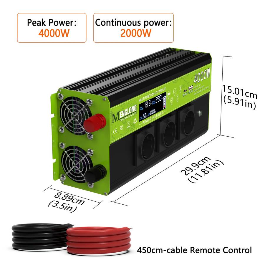 Inverter Color Red Model Four Thousand Watt Power Inverter