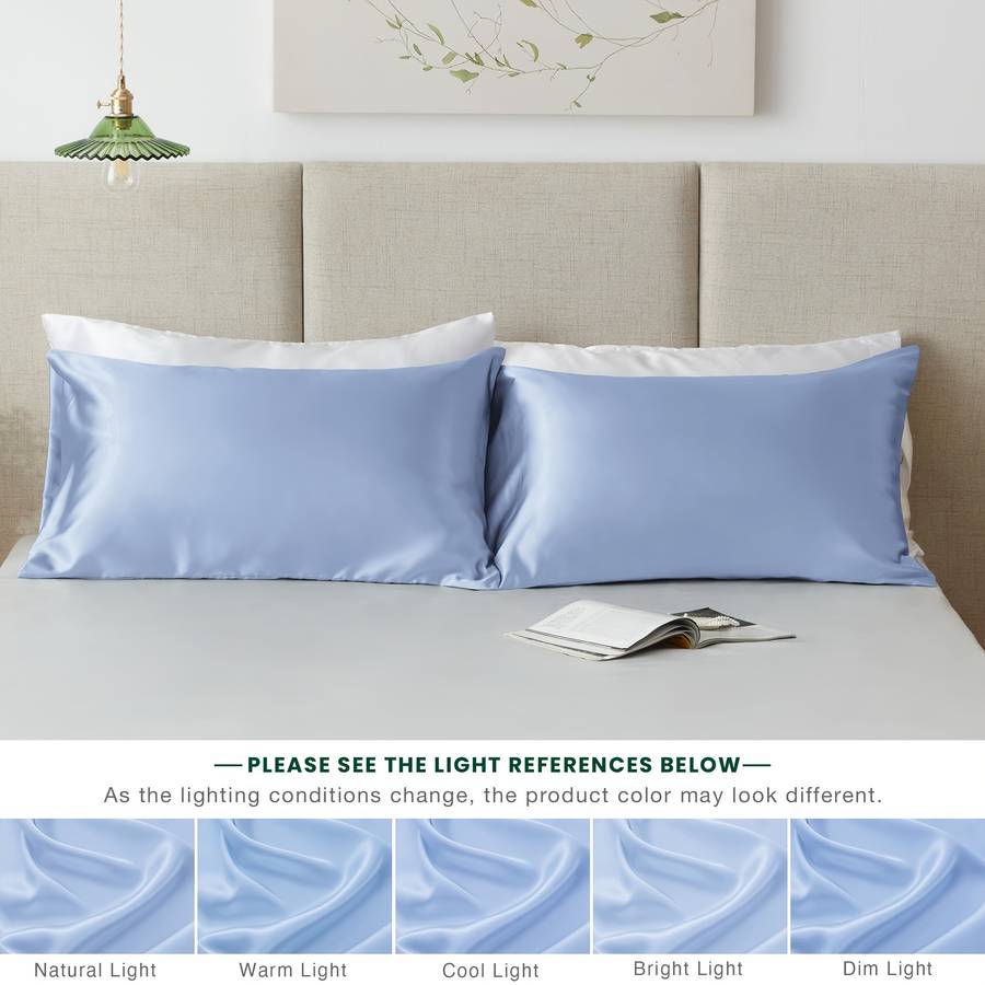 Satin Pillowcase Color Light Blue Size40Cm*80Cm