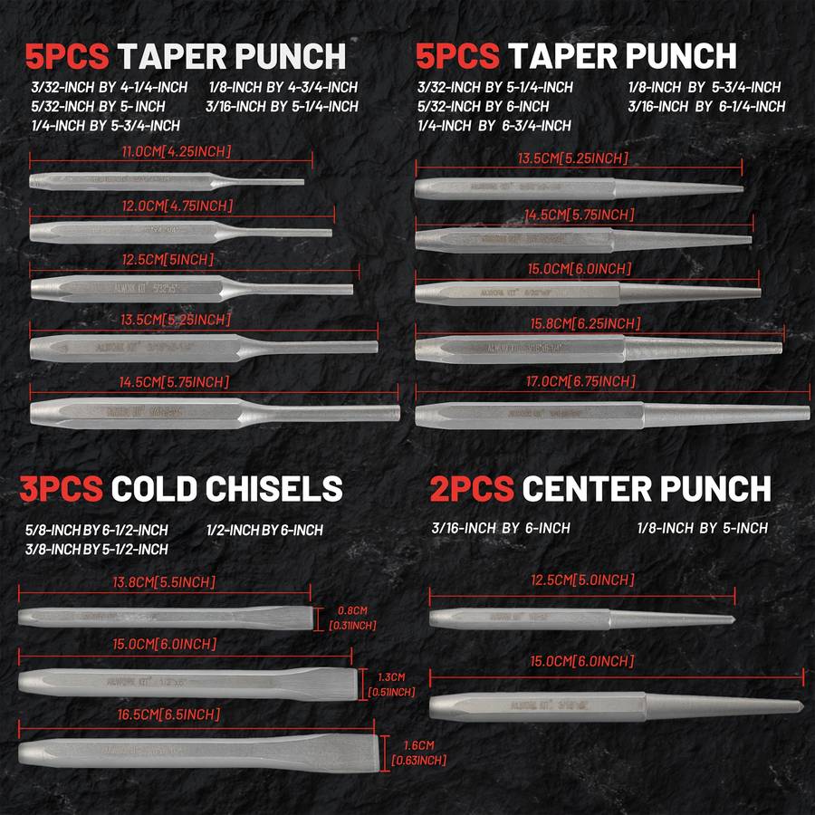16-Piece Punch And Chisel Set