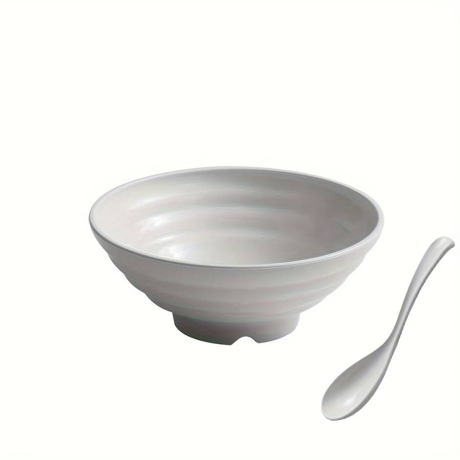 Bowl Color 25Cm White  Spoon