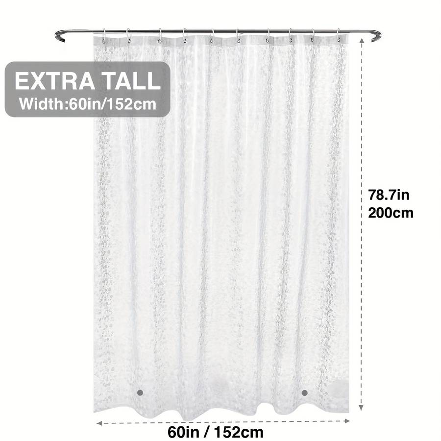 Waterproof Shower Curtain Size 36''Wx79''H90X200Cm Style Transparent Pebbles