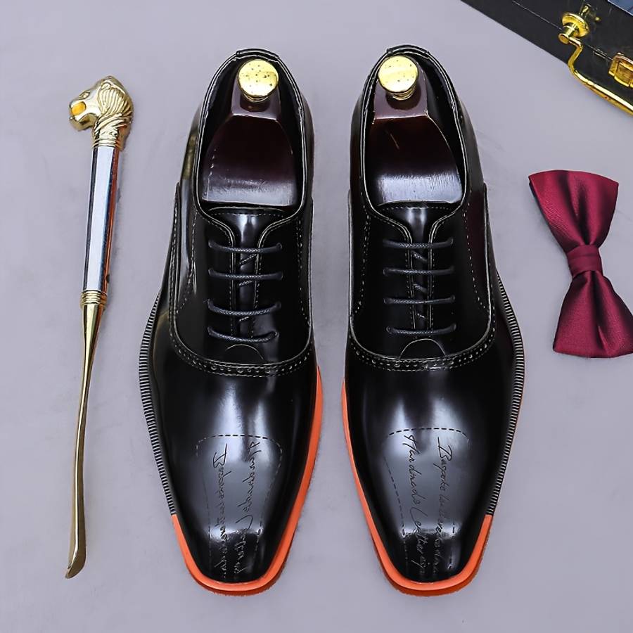 Mens Leather Shoes Color Black Sizeuk 8