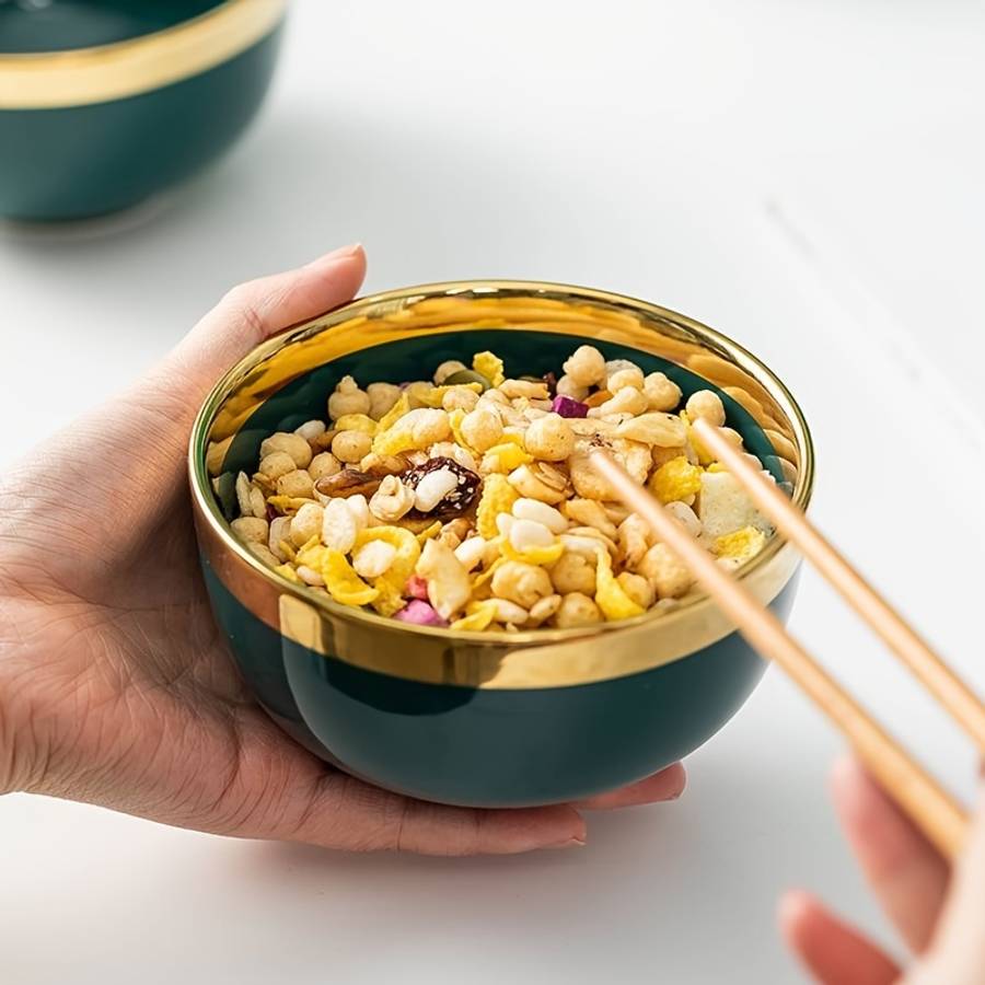 Bowl Items 4Pcs 4.5In Bowl Createdemerald Golden Plated