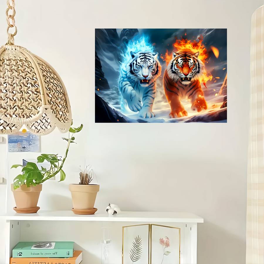 1000pcs Tiger Puzzle for Adults 50cmx70cm 19.7inx27.5in Suitable for Living Room