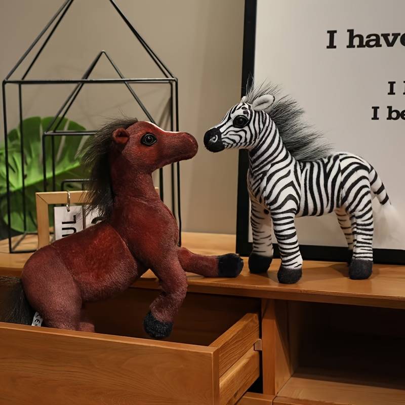 Plush Toyss Items Dark Brown Flower Horse