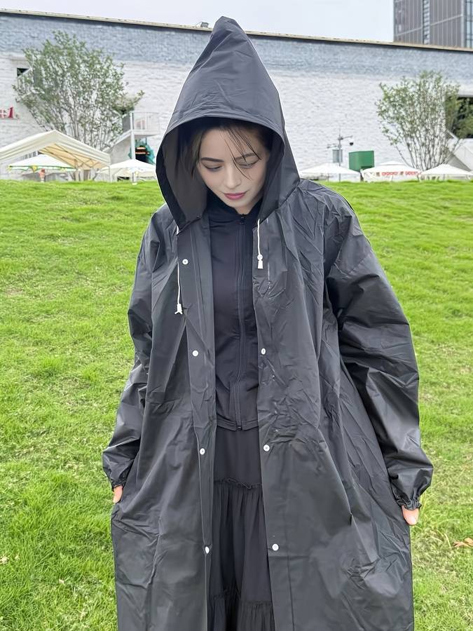 Raincoat Black Size Asian Xl