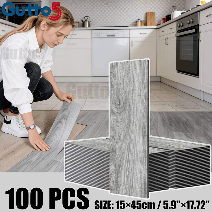 Self Adhesive Floor Stickers Medium Gray 100 Pcs Covers 6.75O