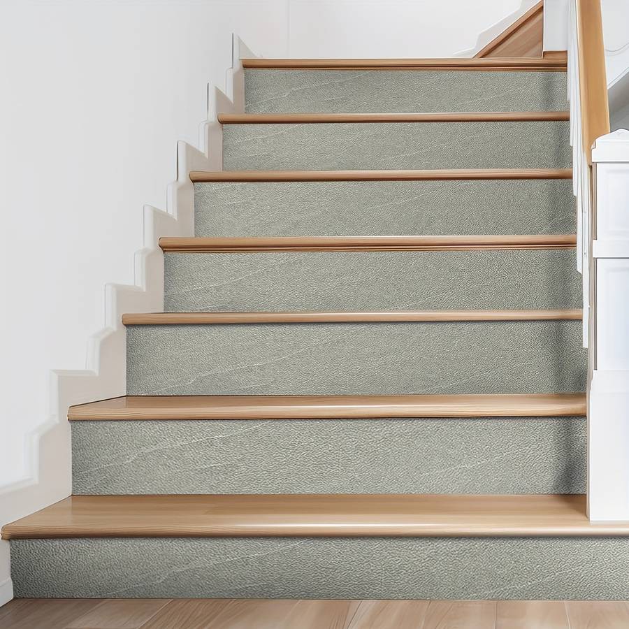 Floor Stickers Model Green Gray Moro Pattern Is 6Pcs Size 39.4Inchx6.8Inch Is 100Cmx17.5Cm