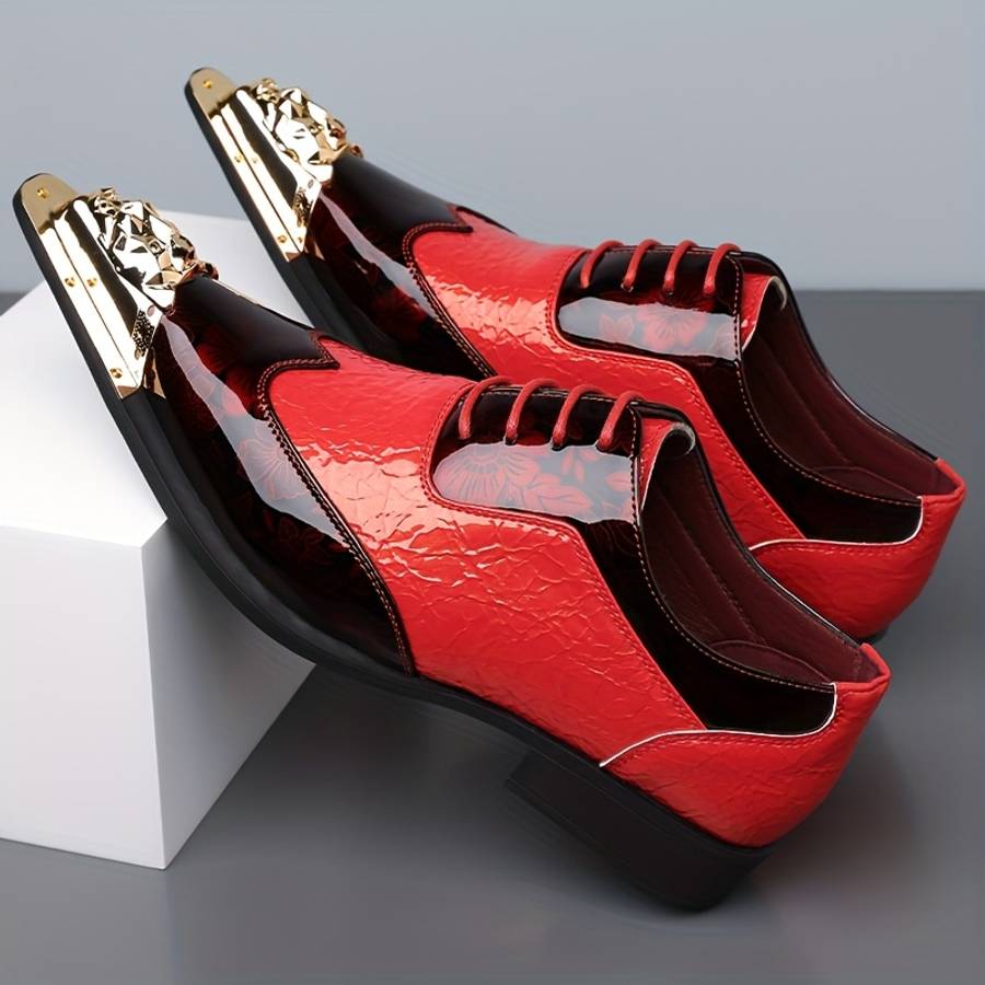Mens Leather Shoes Color Black Golden Sizeuk 7