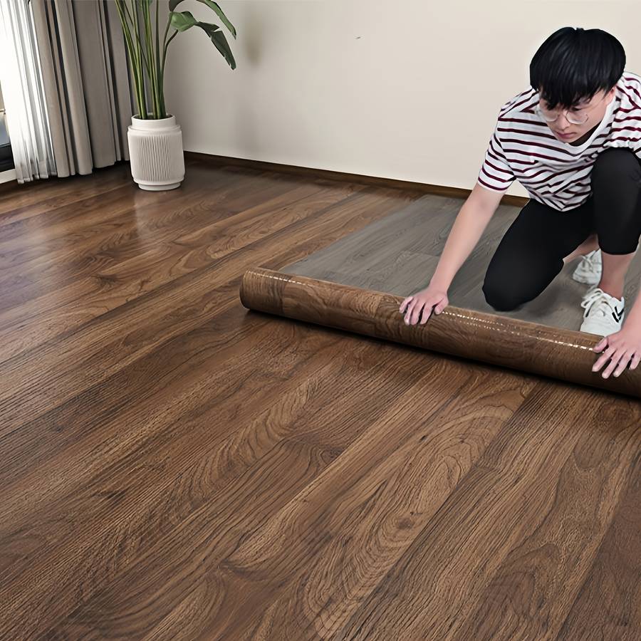 Self Adhesive Floor Stickers Dark Walnut 80.01Cm*200.0Cm