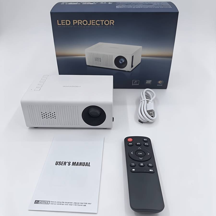 Projector Style White Multi Functional Mobile Phone Projector With Remote Control
