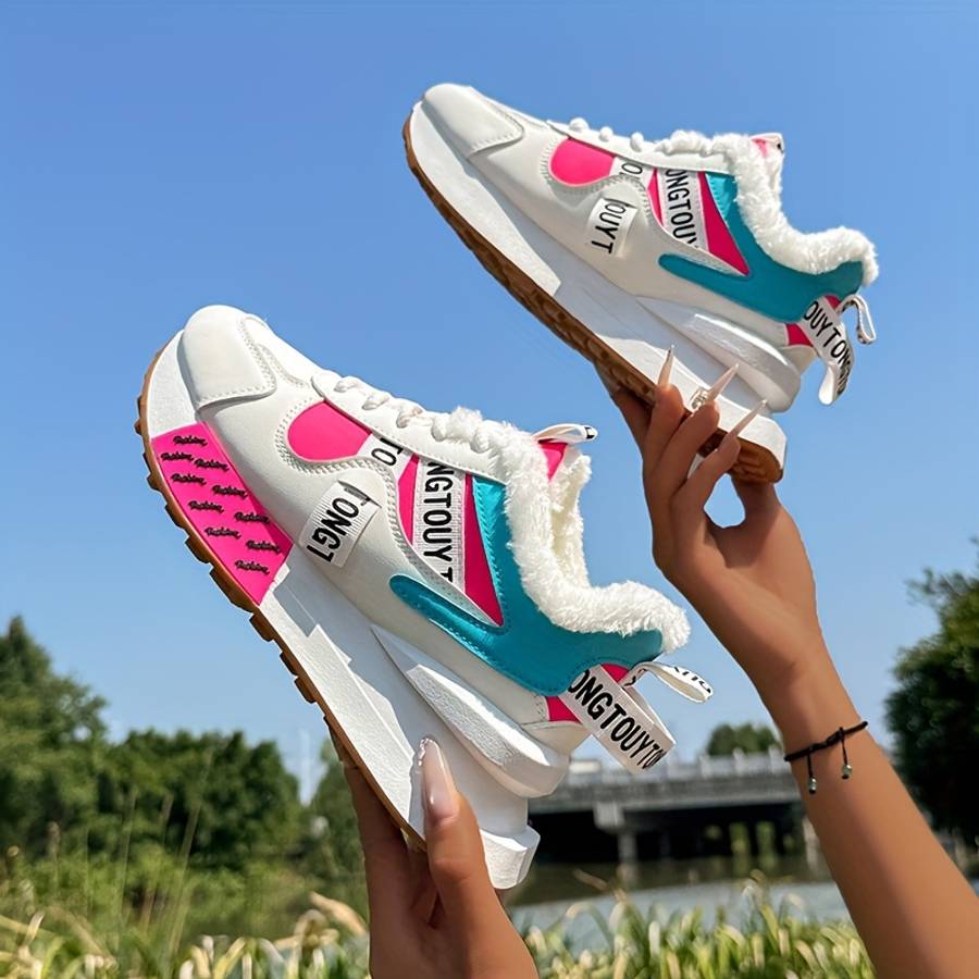 Women S Sneakers Color White Rose Red Sizeuk 4.5