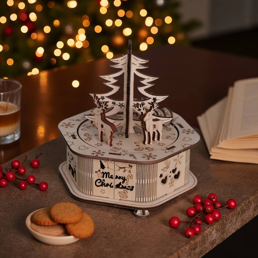 3D Puzzle Musical Instrument Model Items Christmas Music Box
