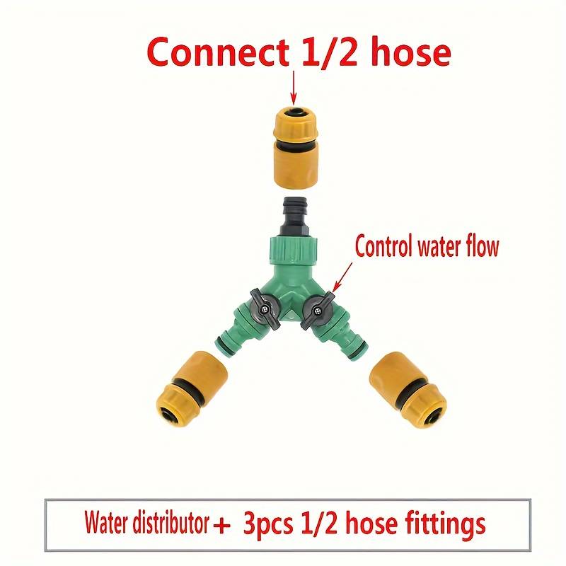 4Pcs Set Y Type Hose Splitter With Quick Connect