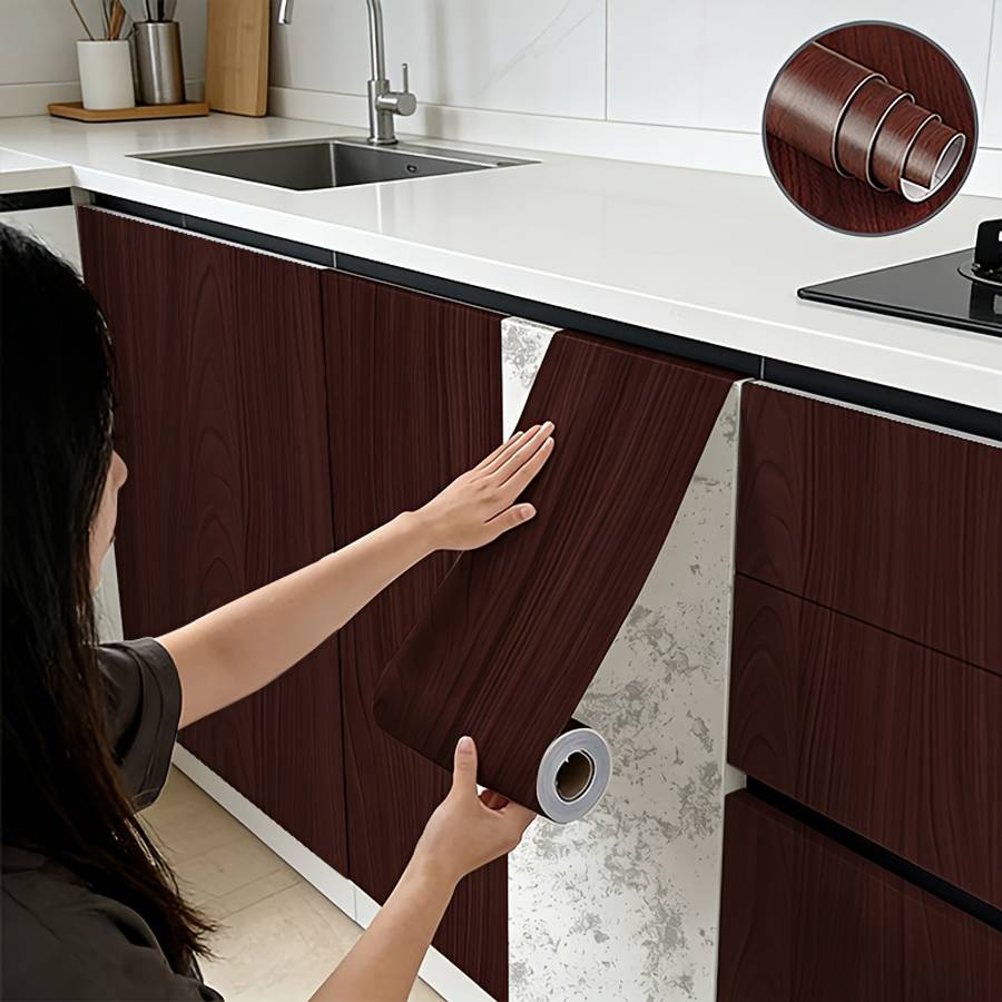 Self Adhesive Floor Stickers Self Adhesive Backing Roll Log Color 60Cm*5M 23.62In*196.85In