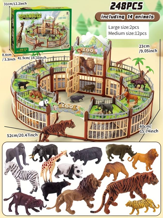 Building Toy Architectural Model Toy Set Style 248Pcs Green