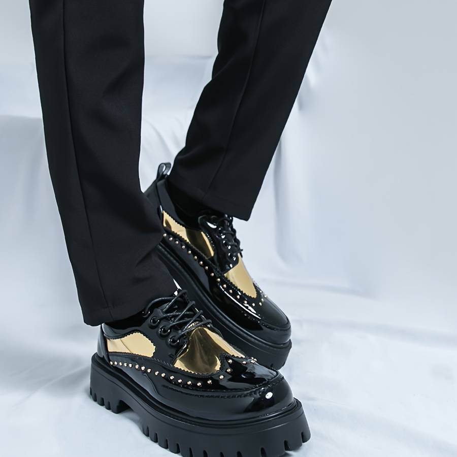 Mens Leather Shoes Color Black Sizeuk 6.5