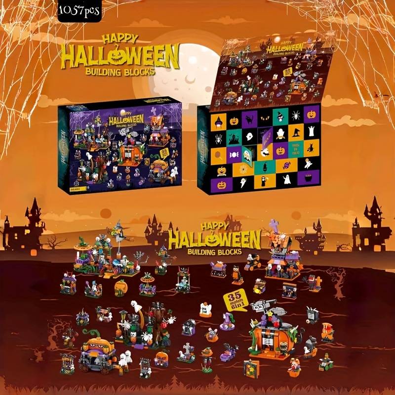 Building Toy Architectural Model Set Halloween Blind Box Edition 1057Pcs