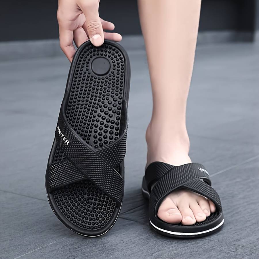 Men Slippers Summer Style Black Size Uk 5.5 To 6