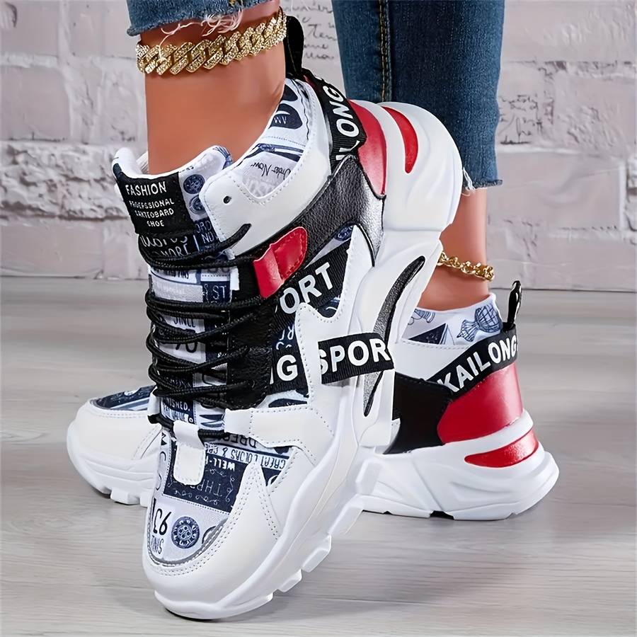 Women S Sneakers Color Blackred Sizeuk 5